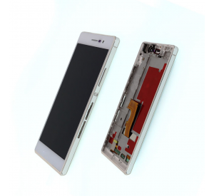 Venta al por mayor Precio bajo Original Nuevo Reemplazo Lcds para teléfonos móviles con ensamblaje combinado de marco para Huawei Ascend P7 Pantalla Lcd, pantalla LCD 100% original