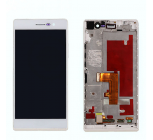 Venta al por mayor Precio bajo Original Nuevo Reemplazo Lcds para teléfonos móviles con ensamblaje combinado de marco para Huawei Ascend P7 Pantalla Lcd, pantalla LCD 100% original