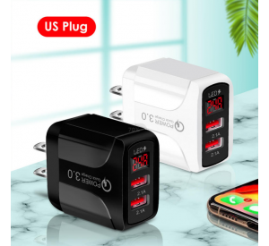 2USB Ports LED digital display Fast Charger 2.1AUSB Charger for Cell Phone Fast Charger EU / US Plug mobile phone Charge