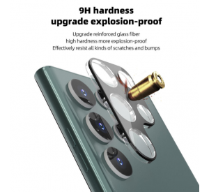 Película templada para cámara de fácil instalación 9h más caliente para Samsung Galaxy S22/S22 Ultra/S22 Plus 0,22mm Hd película transparente para lente de cámara