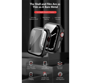 Estuche de 41 mm y 45 mm para Apple Watch Series 7 Cubierta protectora general para parachoques Estuche suave para PC para Apple Watch