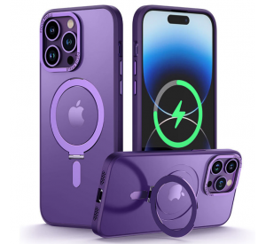 Estuches para teléfonos móviles con soporte invisible magnético para iPhone 14 Pro Max Case s 2023 Cubierta mate translúcidar