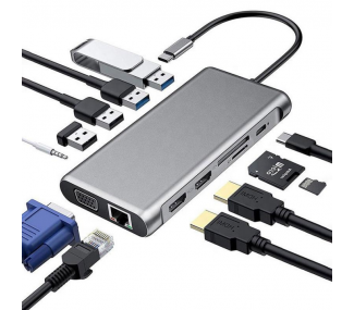 12 In 1 USB Type-C USB-C Multi Hub Laptop Docking Station HDMI 1080P 60Hz USB C Hub 12-In-1 For Macbook