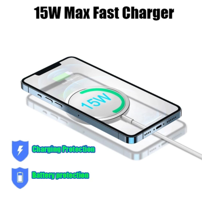 Para iPhone 12 Pro Max 12 pro 12 Mini Qi Cargador rápido 15W Cargador inalámbrico magnético USB C PD Adaptador Cargador portátil Magsafe' />