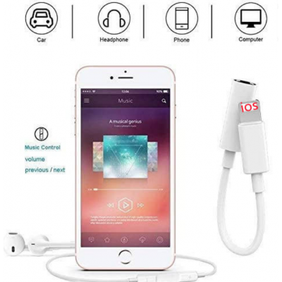 Gran oferta, hembra Original de 3,5mm para Apple Lighting a conector de auriculares de 3,5mm, Cable adaptador, Cable auxiliar, conector de Audio' />
