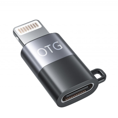 Adaptador USB tipo C a OTG de 8 pines Convertidor de cable de datos de carga rápida para auriculares Tipo C hembra a adaptador OTG de iluminación' />