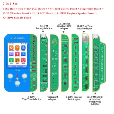 Programador de lectura de teléfono JCID V1SE Face ID JC placa de matriz de puntos de Color Original fotosensible para reparación de batería de tono Ture' />