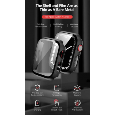 Estuche de 41 mm y 45 mm para Apple Watch Series 7 Cubierta protectora general para parachoques Estuche suave para PC para Apple Watch' />
