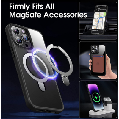 Mobile Phone Cases with Magnetic Invisible Stand for iPhone 14 Pro Max Case s 2023 Translucent Matte Cover' />
