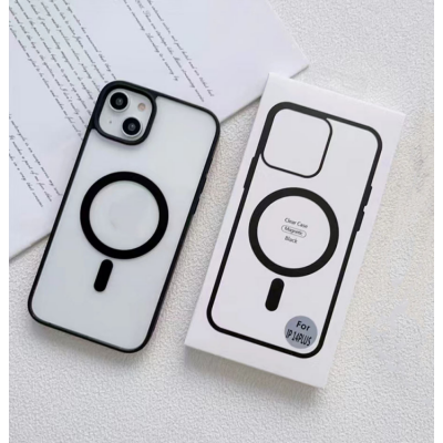 Estuche magnético transparente a prueba de golpes para IPhone 14 13 Estuche magnético compatible con estuches de teléfono de carga inalámbrica para Iphone 11 y 12 Series' />