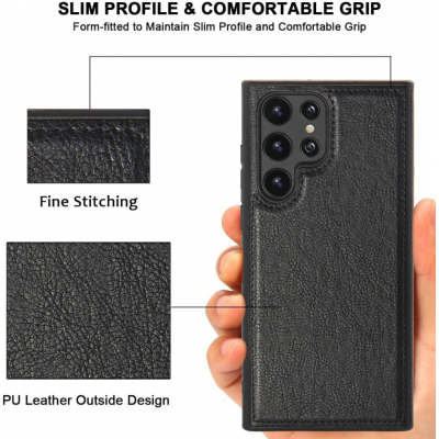 Funda trasera de cuero PU Premium de lujo para Samsung Galaxy S22 Plus, fundas para teléfono móvil Ultra' />