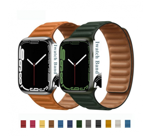for Apple Watch 38mm 40mm 42mm 44mm Band for iWatch Series 7 6 SE 5 4 3 Adjustable Pu Leather Magnetic Strap