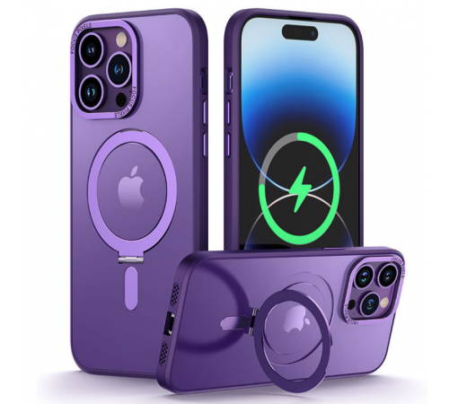 Estuches para teléfonos móviles con soporte invisible magnético para iPhone 14 Pro Max Case s 2023 Cubierta mate translúcidar
